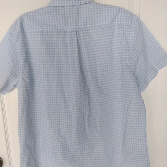 Izod Light Blue Checkered Casual Button Down Shirt - Picture 7 of 12